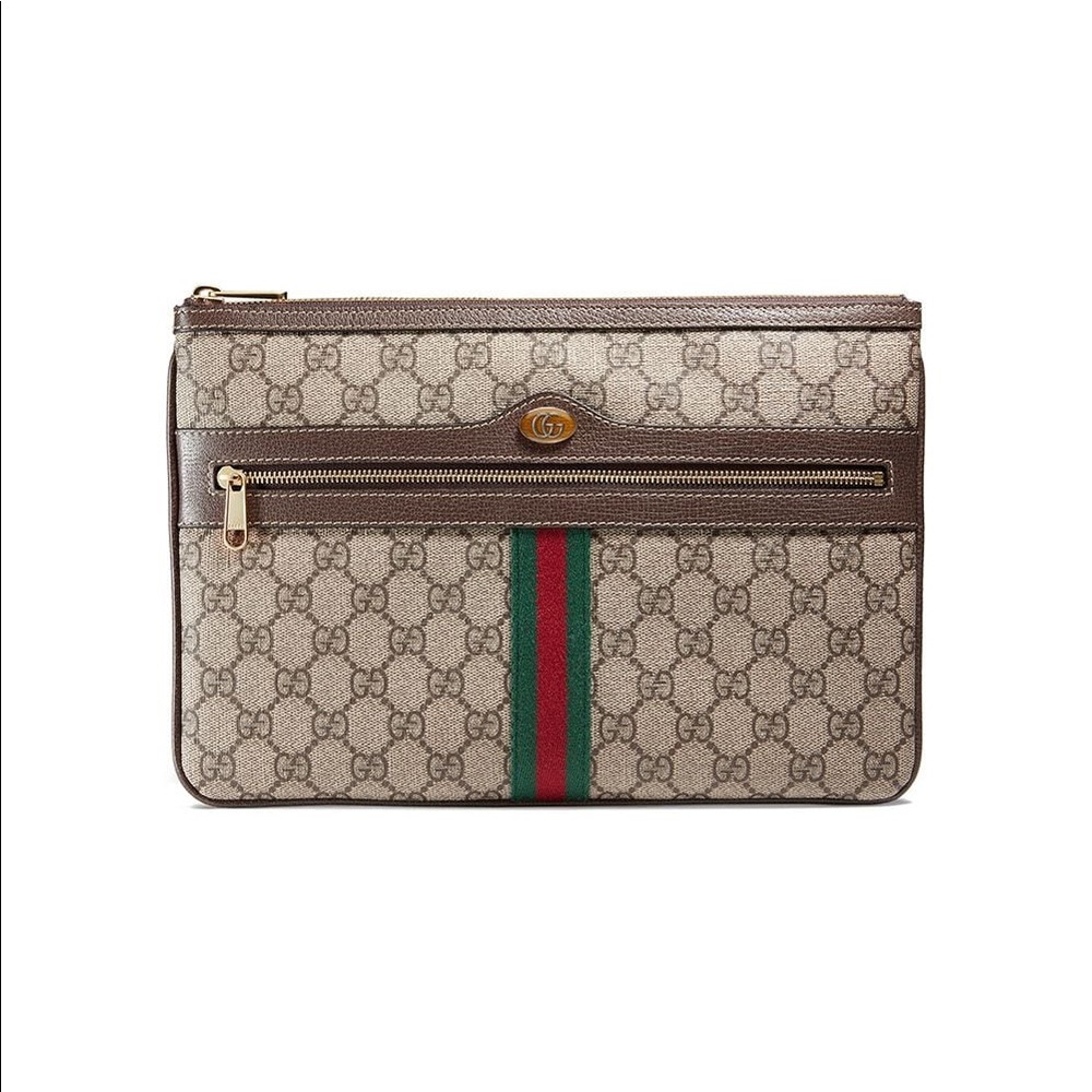 Authentic Gucci Ophidia GG supreme web clutch zip pouch